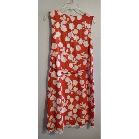 Mudpie Womens Size Small Sleeveless Avery Crochet Neck Shift Dress Belted Floral - Picture 4 of 11